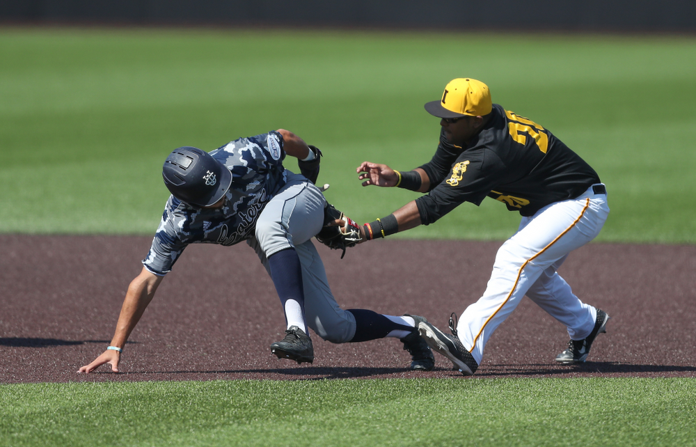 Iowa Hawkeyes Izaya Fullard (20) during game two against UC Irvine Saturday, May 4, 2019 at Duane Banks Field. (Brian Ray/hawkeyesports.com)