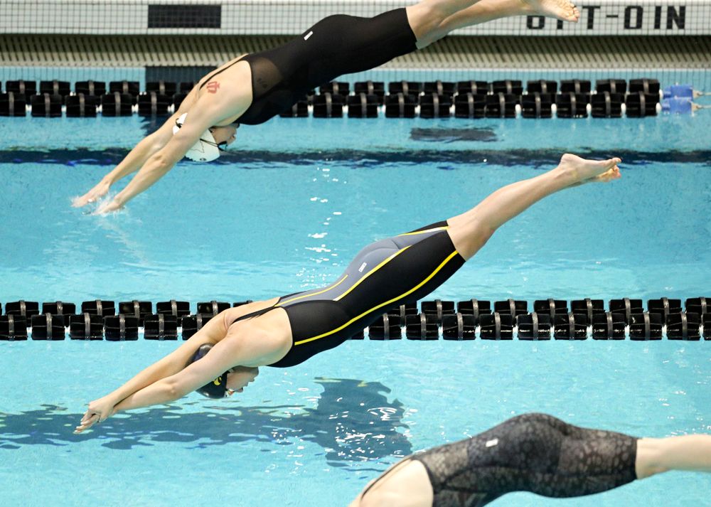 Iowa’s Christina Kaufman swims the women’s 50 yard freestyle preliminary event during the 2020 Women’s Big Ten Swimming and Diving Championships at the Campus Recreation and Wellness Center in Iowa City on Thursday, February 20, 2020. (Stephen Mally/hawkeyesports.com)