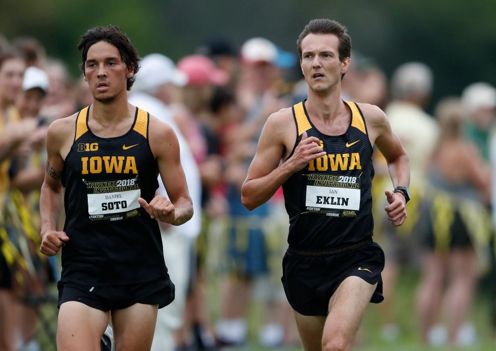 Daniel Soto and Ian Eklin during the Hawkeye Invitational Friday, August 31, 2018 at the Ashton Cross Country Course. (Brian Ray/hawkeyesports.com)