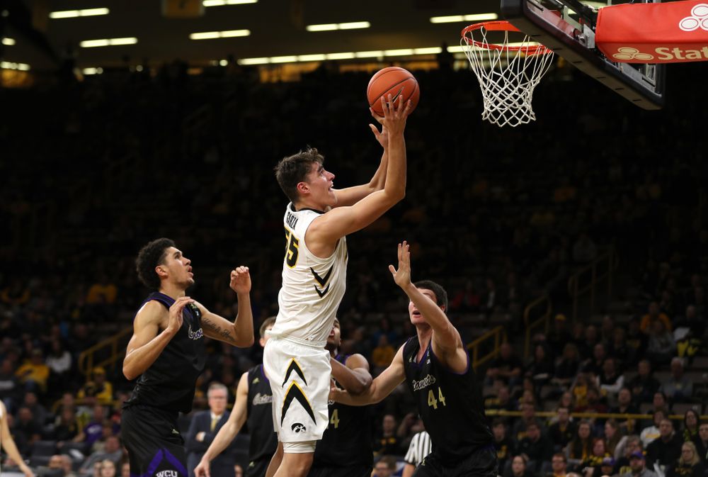 Iowa Hawkeyes forward Luka Garza (55) against the Western Carolina Catamounts Tuesday, December 18, 2018 at Carver-Hawkeye Arena. (Brian Ray/hawkeyesports.com)