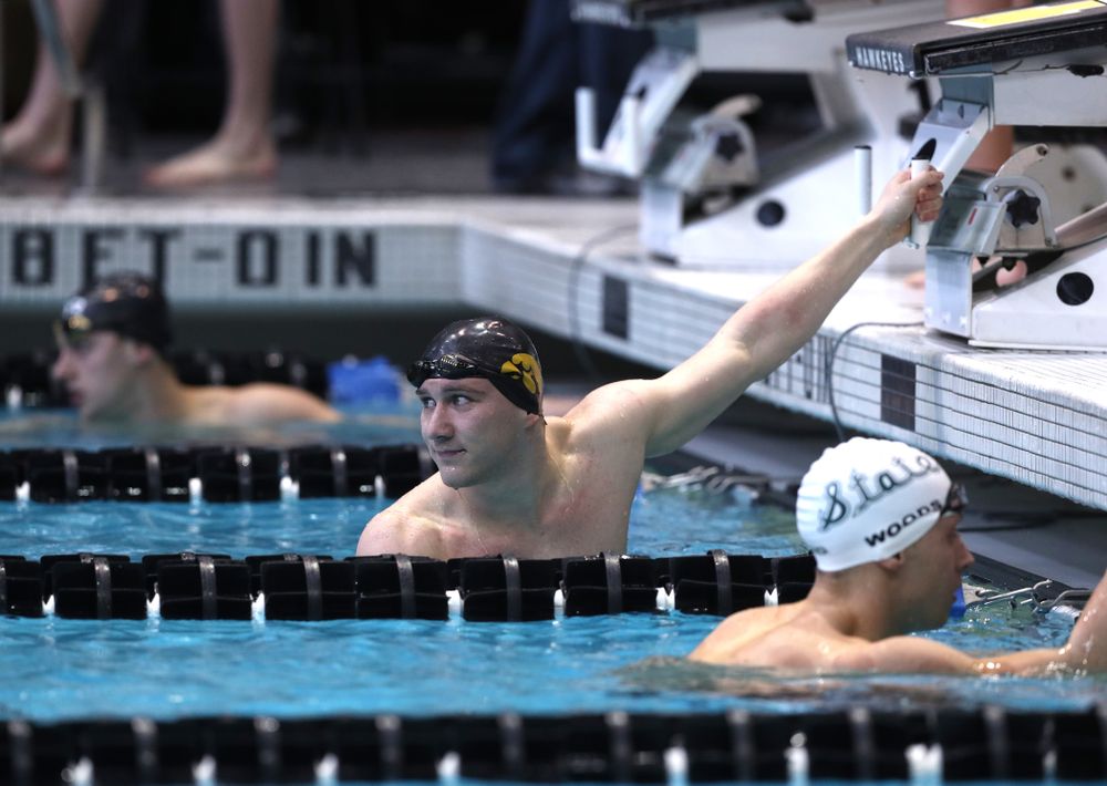 Iowa's Michal Brzus competes in the 100-yard freestyle during the 2019 Big Ten Men's Swimming and Diving Championships Saturday, March 2, 2019 at the Campus Wellness and Recreation Center. (Brian Ray/hawkeyesports.com)