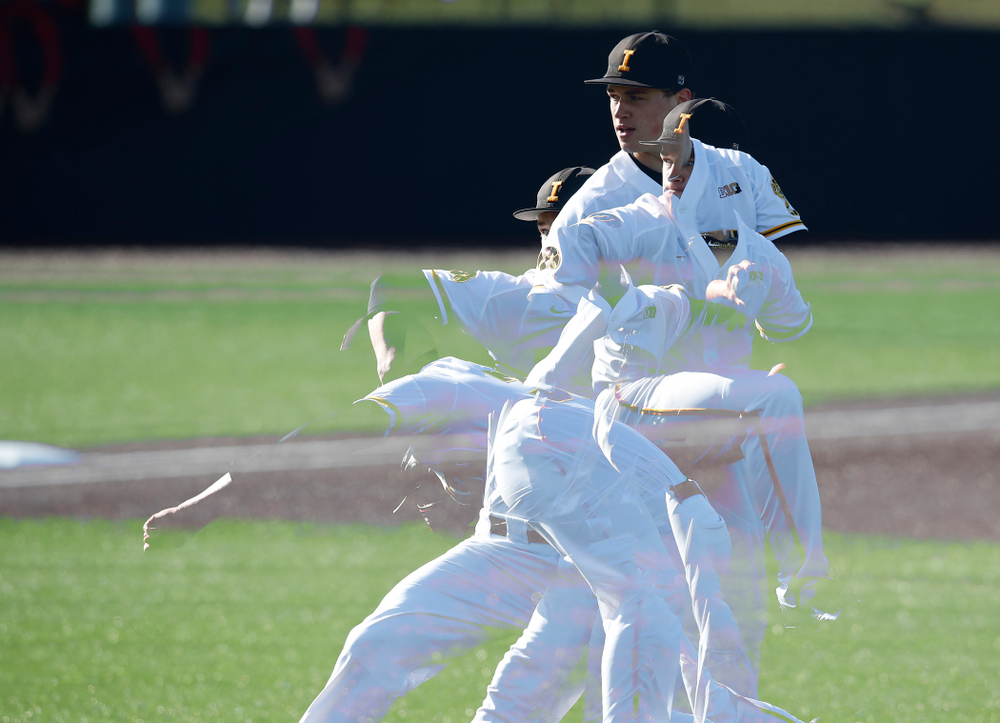 Iowa Hawkeyes pitcher Jack Dreyer (33) against Northern Illinois Tuesday, April 17, 2018 at Duane Banks Field. (Brian Ray/hawkeyesports.com)