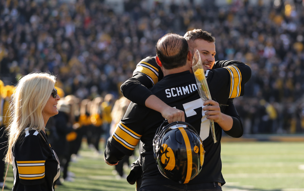 Iowa Hawkeyes quarterback Ryan Schmidt (17) during Senior Day festivities before their game against the Illinois Fighting Illini Saturday, November 23, 2019 at Kinnick Stadium. (Brian Ray/hawkeyesports.com)