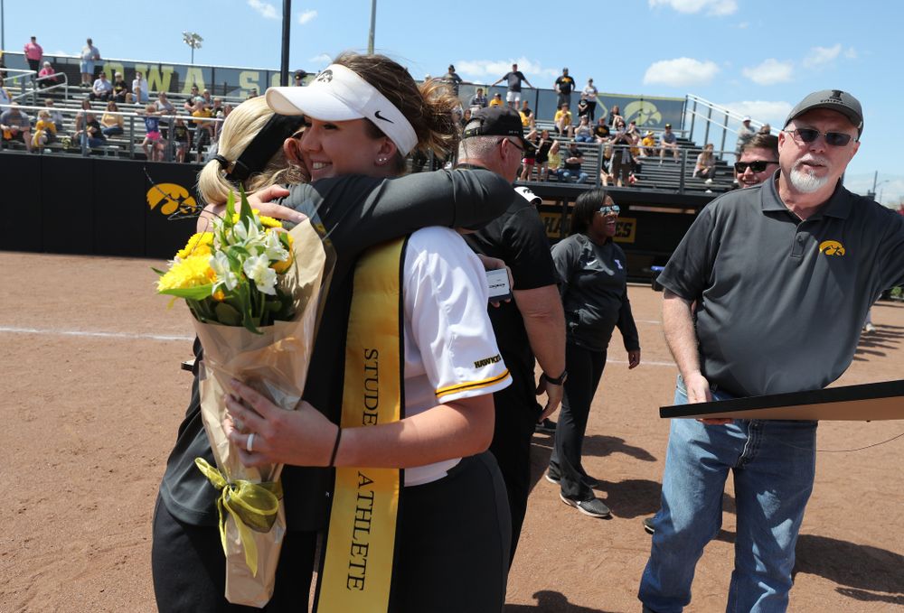 Iowa Hawkeyes Erin Riding (6) during senior day festivities following their game against the Ohio State Buckeyes Sunday, May 5, 2019 at Pearl Field. (Brian Ray/hawkeyesports.com)ic