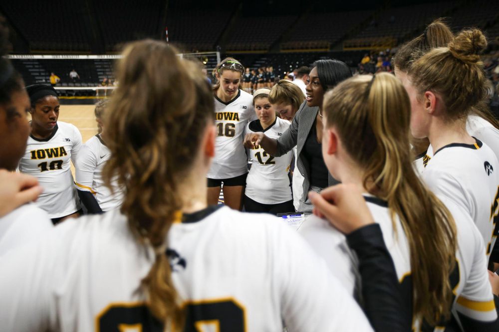 Iowa Hawkeyes head coach Vicki Brown against Coastal Carolina Friday, September 20, 2019 at Carver-Hawkeye Arena. (Lily Smith/hawkeyesports.com)
