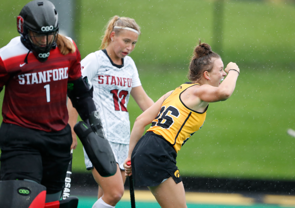 Iowa Hawkeyes Maddy Murphy (26) scores against Stanford Sunday, October 7, 2018 at Grant Field. (Brian Ray/hawkeyesports.com)
