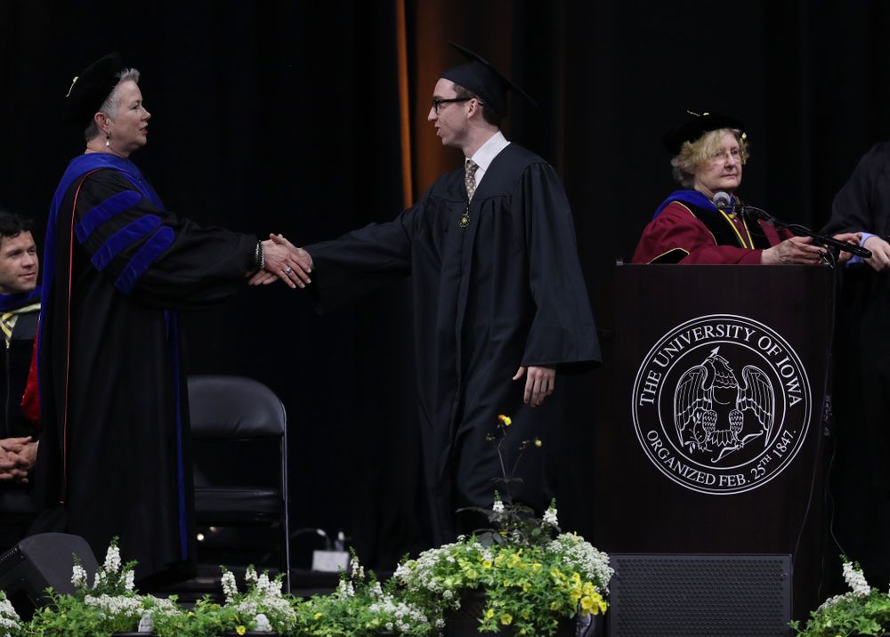 Iowa MenÕs Basketball Manager Brendan OÕConnor during the Tippie College of Business spring commencement Saturday, May 11, 2019 at Carver-Hawkeye Arena. (Brian Ray/hawkeyesports.com)