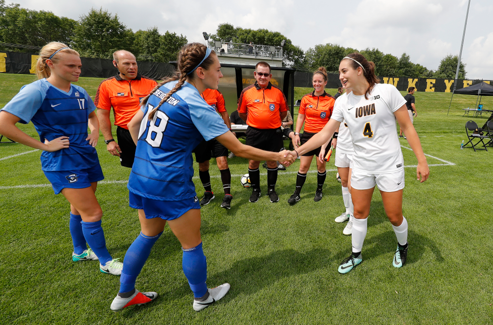 Iowa Hawkeyes Kaleigh Haus (4) against the Creighton Bluejays Sunday, August 19, 2018 at the Iowa Soccer Complex. (Brian Ray/hawkeyesports.com)