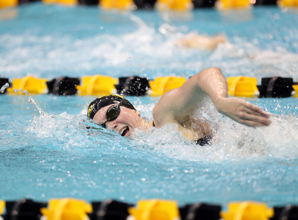 IowaÕs Anna Brooker swims the 1,000 yard freestyle agains the Michigan Wolverines Friday, November 1, 2019 at the Campus Recreation and Wellness Center. (Brian Ray/hawkeyesports.com)