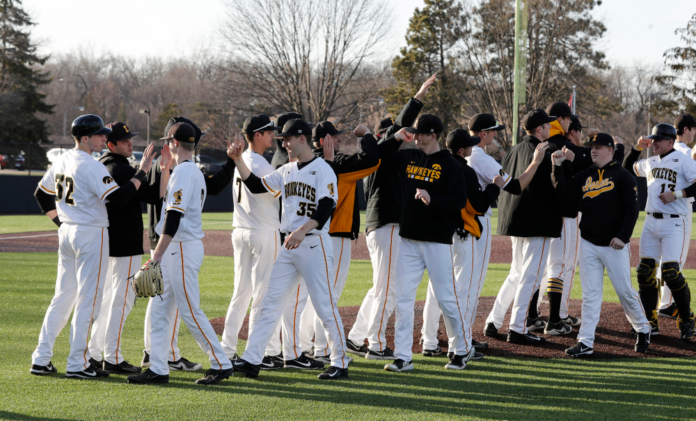 The Iowa Hawkeyes against Northern Illinois Tuesday, April 17, 2018 at Duane Banks Field. (Brian Ray/hawkeyesports.com)