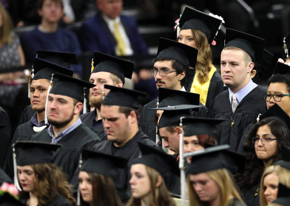 Iowa Football's Miguel Recinos during the Fall Commencement Ceremony Saturday, December 15, 2018 at Carver-Hawkeye Arena. (Brian Ray/hawkeyesports.com)