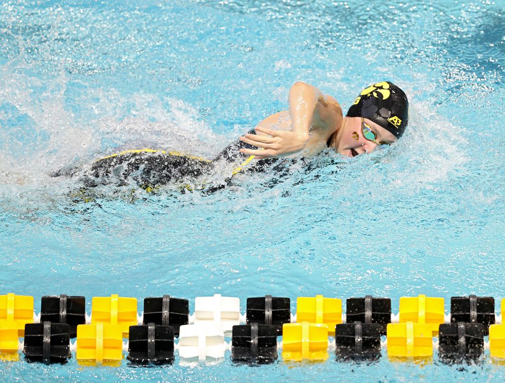 Iowa’s Macy Rink swims the women’s 200 yard freestyle preliminary event during the 2020 Women’s Big Ten Swimming and Diving Championships at the Campus Recreation and Wellness Center in Iowa City on Friday, February 21, 2020. (Stephen Mally/hawkeyesports.com)