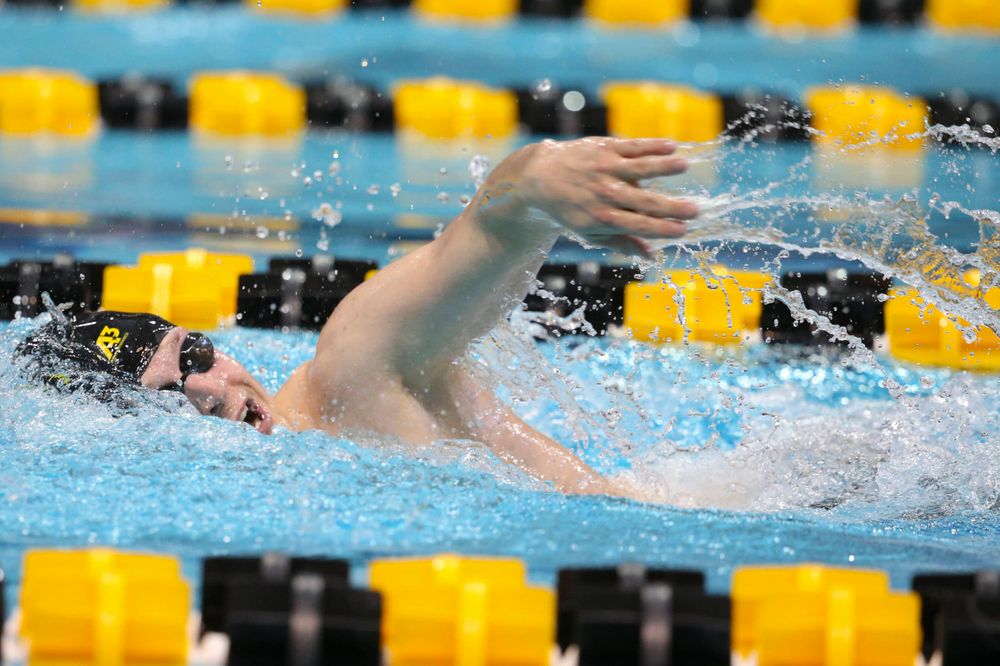 Iowa's B team at the 1,650-yard freestyle race Saturday, March 2, 2019 at the Campus Recreation and Wellness Center. (Lily Smith/hawkeyesports.com)