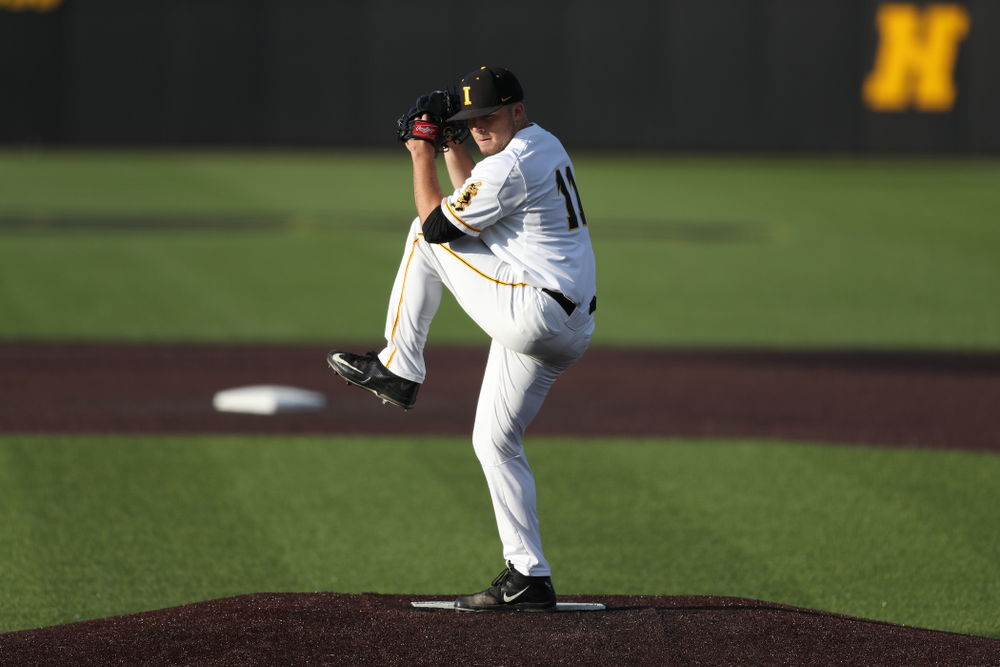 Iowa Hawkeyes Cole McDonald (11) against the Michigan State Spartans Friday, May 10, 2019 at Duane Banks Field. (Brian Ray/hawkeyesports.com)