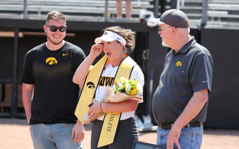 Iowa Hawkeyes Erin Riding (6) during senior day festivities following their game against the Ohio State Buckeyes Sunday, May 5, 2019 at Pearl Field. (Brian Ray/hawkeyesports.com)ic