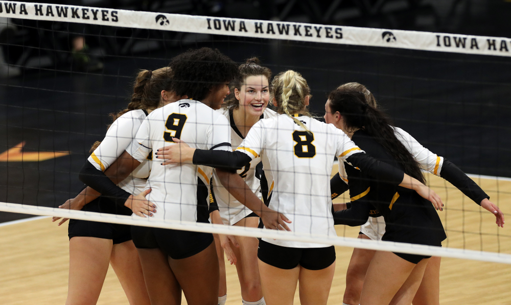 Iowa Hawkeyes setter Courtney Buzzerio (2) against Penn State Friday, November 1, 2019 at Carver Hawkeye Arena. (Brian Ray/hawkeyesports.com)