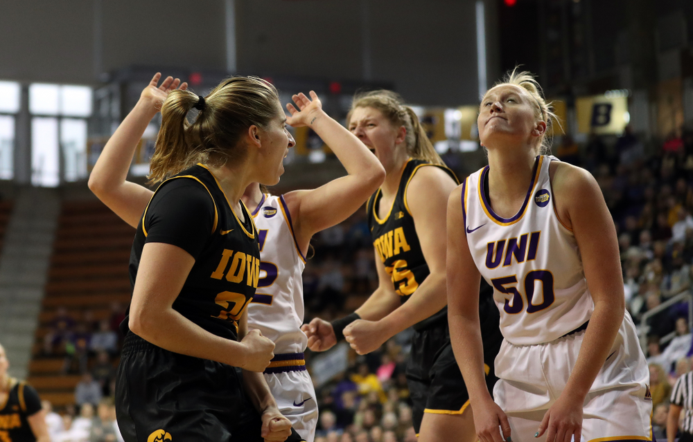 Iowa Hawkeyes guard Kate Martin (20) against Northern Iowa Sunday, November 17, 2019 at the McLeod Center. (Brian Ray/hawkeyesports.com)