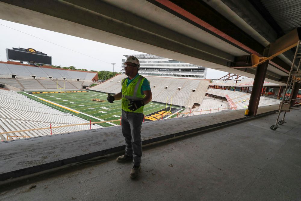 University of Iowa Senior Construction Project Manager Michael Kearns talks about the club level in north end zone Wednesday, June 6, 2018 at Kinnick Stadium. (Brian Ray/hawkeyesports.com)
