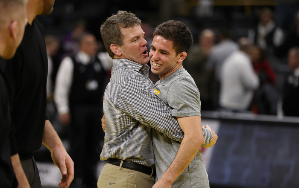 Iowa senior Perez Perez during senior night following their meet against the Indiana Hoosiers Friday, February 15, 2019 at Carver-Hawkeye Arena. (Brian Ray/hawkeyesports.com)
