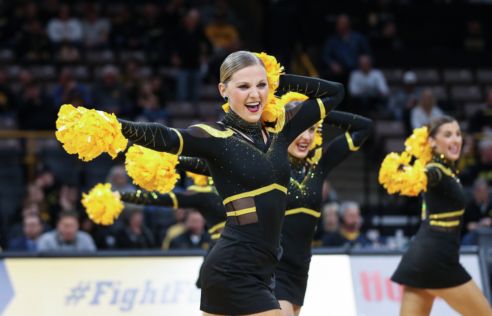 The Iowa Dance Team performs at halftime of the Iowa Hawkeyes game against North Florida Thursday, November 21, 2019 at Carver-Hawkeye Arena. (Brian Ray/hawkeyesports.com)