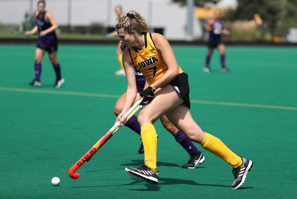 Iowa Hawkeyes Ellie Holley (7) during an exhibition game against Northwestern Saturday, August 24, 2019 at Grant Field. (Brian Ray/hawkeyesports.com)