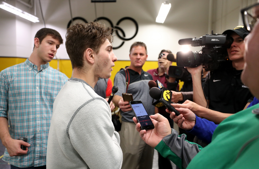 Iowa Hawkeyes 133 pounder Austin DeSanto during the team's annual media day Monday, November 5, 2018 at Carver-Hawkeye Arena. (Brian Ray/hawkeyesports.com)