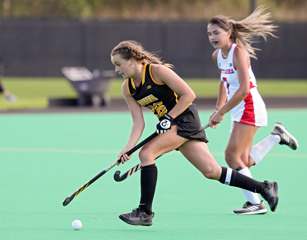 Iowa’s Maddy Murphy (26) sprints down the field during the fourth quarter of their match at Grant Field in Iowa City on Friday, Oct 4, 2019. (Stephen Mally/hawkeyesports.com)