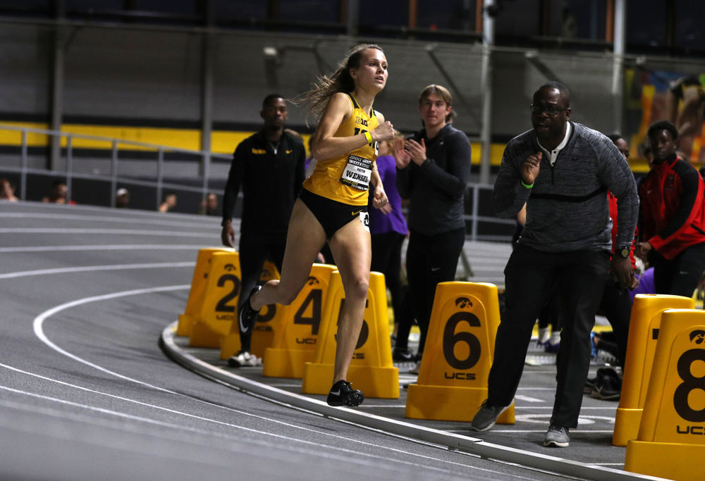 Iowa's Payton Wensel competes in the 600-meters during the Jimmy Grant Invitational Saturday, December 8, 2018 at the Recreation Building. (Brian Ray/hawkeyesports.com)