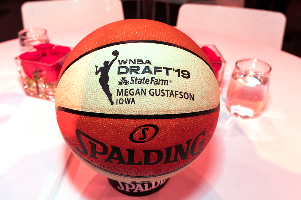 Iowa Hawkeyes forward Megan Gustafson (10) at the 2019 WNBA Draft Wednesday, April 10, 2019 at Nike New York Headquarters in New York City. (Brian Ray/hawkeyesports.com)