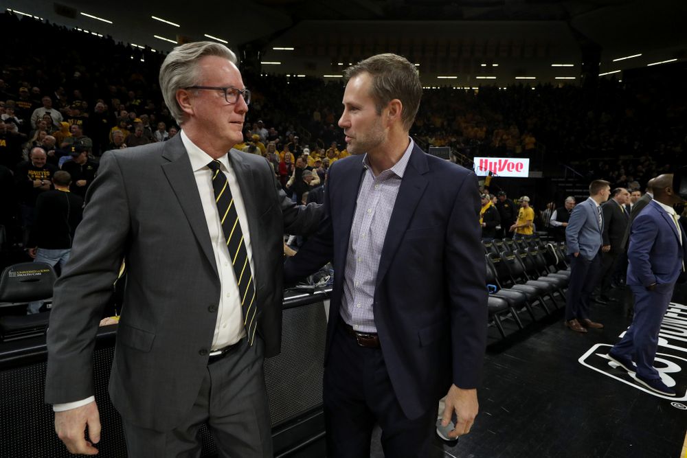 Iowa Hawkeyes head coach Fran McCaffery and Nebraska Head Coach Fred Hoiberg Saturday, February 8, 2020 at Carver-Hawkeye Arena. (Brian Ray/hawkeyesports.com)