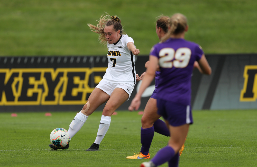 Iowa Hawkeyes forward Skylar Alward (7) during a 6-1 win over Northern Iowa Sunday, August 25, 2019 at the Iowa Soccer Complex. (Brian Ray/hawkeyesports.com)