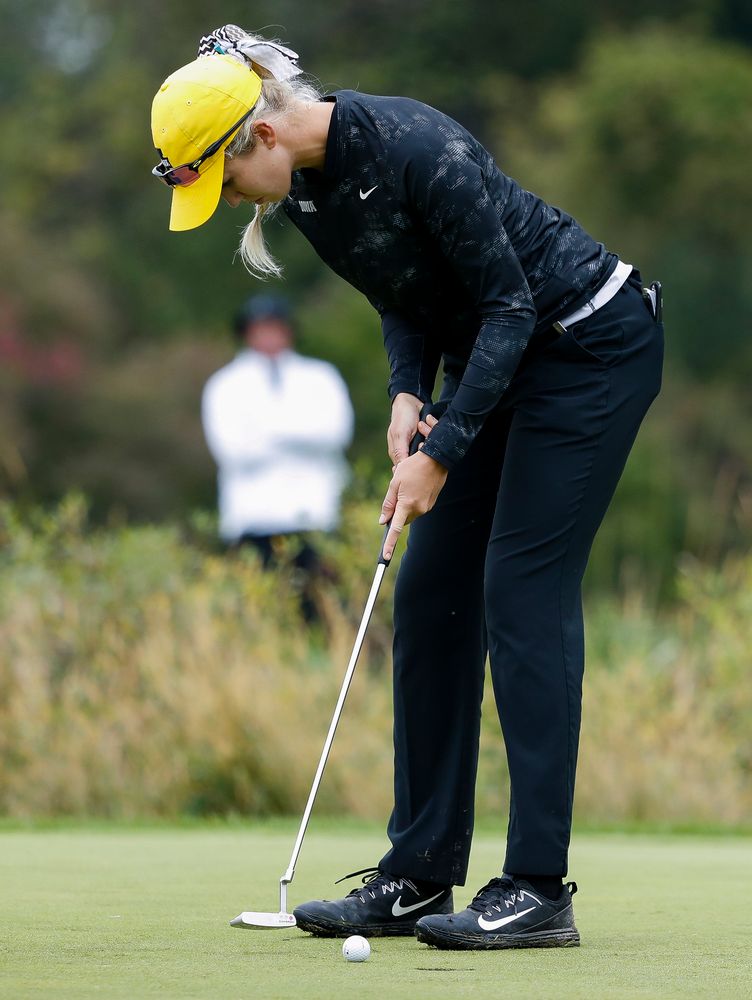 Iowa's Shawn Rennegarbe putts during the final round of the Diane Thomason Invitational at Finkbine Golf Course on September 30, 2018. (Tork Mason/hawkeyesports.com)
