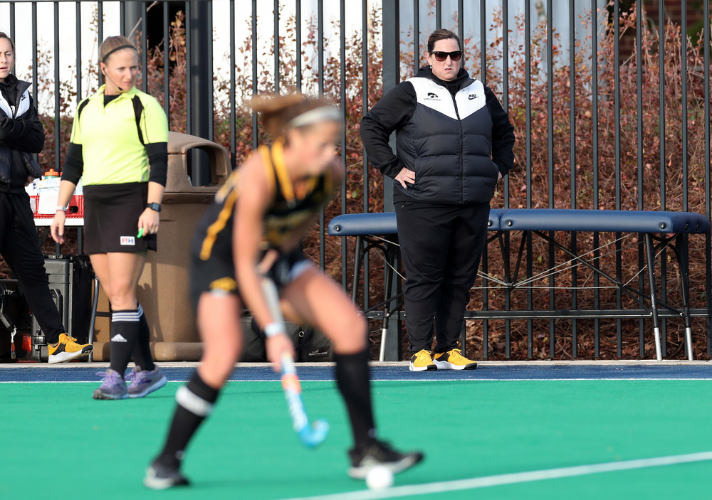 Iowa Hawkeyes head coach Lisa Cellucci against Penn State in the 2019 Big Ten Field Hockey Tournament Championship Game Sunday, November 10, 2019 in State College. (Brian Ray/hawkeyesports.com)