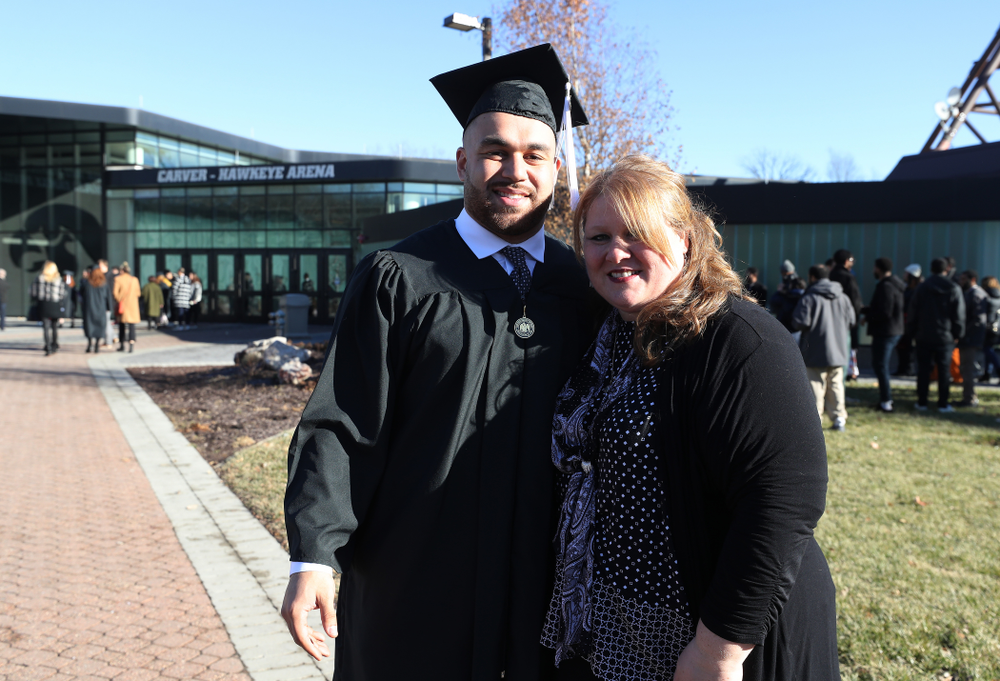 Iowa Football's Austin Kelly during the Fall Commencement Ceremony Saturday, December 15, 2018 at Carver-Hawkeye Arena. (Brian Ray/hawkeyesports.com)