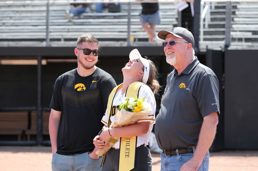 Iowa Hawkeyes Erin Riding (6) during senior day festivities following their game against the Ohio State Buckeyes Sunday, May 5, 2019 at Pearl Field. (Brian Ray/hawkeyesports.com)ic
