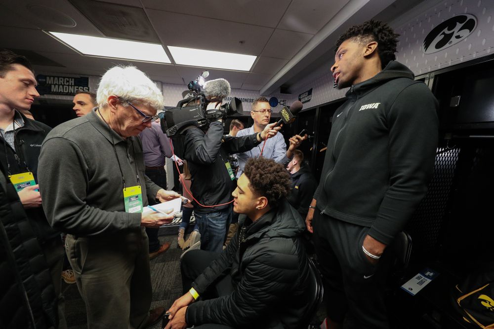 Iowa Hawkeyes forward Tyler Cook (25) during press availability and practice before the first round of the 2019 NCAA Men's Basketball Tournament Thursday, March 21, 2019 at Nationwide Arena in Columbus, Ohio. (Brian Ray/hawkeyesports.com)