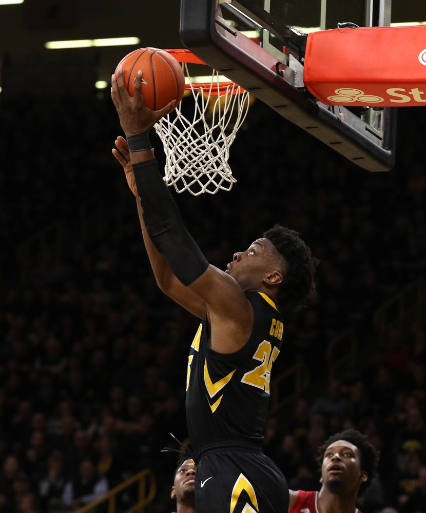 Iowa Hawkeyes forward Tyler Cook (25) against the Indiana Hoosiers Friday, February 22, 2019 at Carver-Hawkeye Arena. (Brian Ray/hawkeyesports.com)