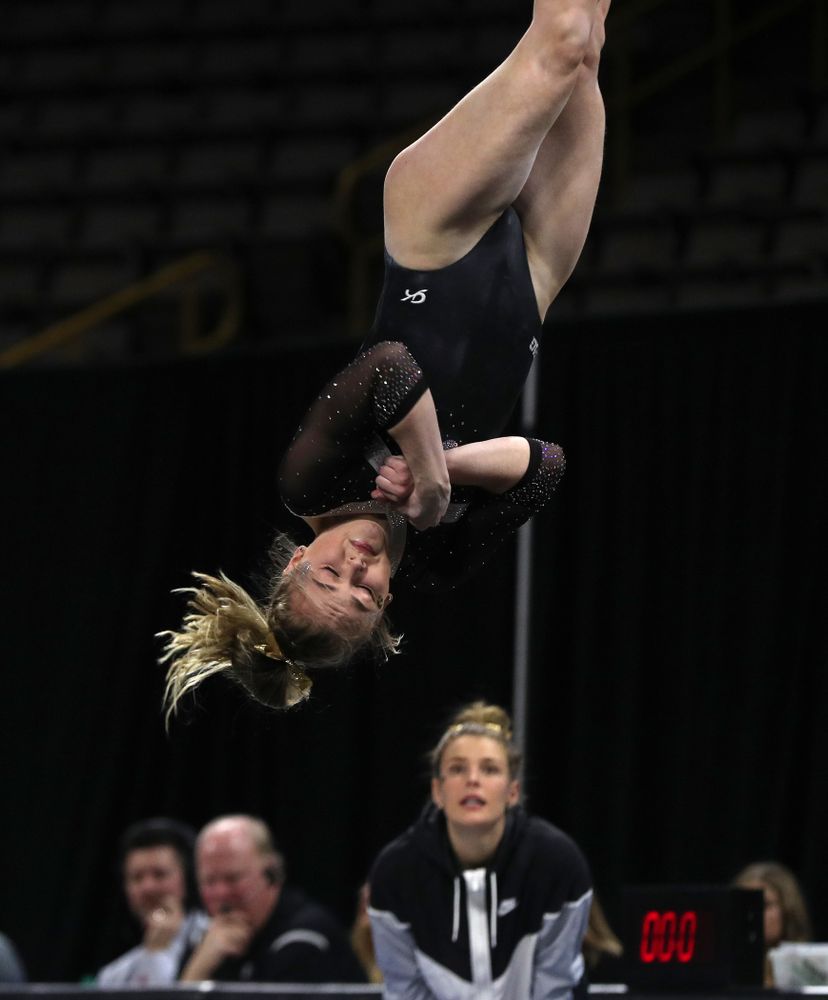 Iowa's Charlotte Sullivan competes on the floor against the Rutgers Scarlet Knights Saturday, January 26, 2019 at Carver-Hawkeye Arena. (Brian Ray/hawkeyesports.com)