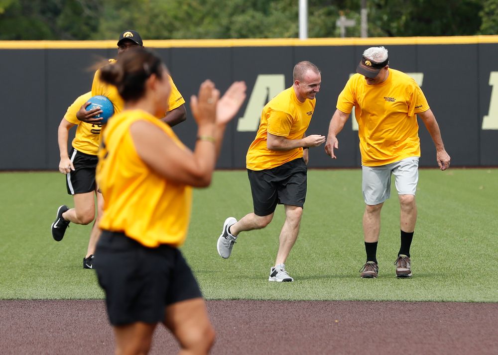 Strength and Conditioning coach Landon Evans during the Iowa Student Athlete Kickoff Kickball game Sunday, August 19, 2018 at Duane Banks Field. (Brian Ray/hawkeyesports.com)
