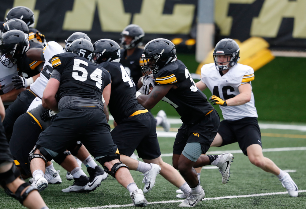 Iowa Hawkeyes running back Henry Geil (30) during practice No. 4 of Fall Camp Monday, August 6, 2018 at the Hansen Football Performance Center. (Brian Ray/hawkeyesports.com)