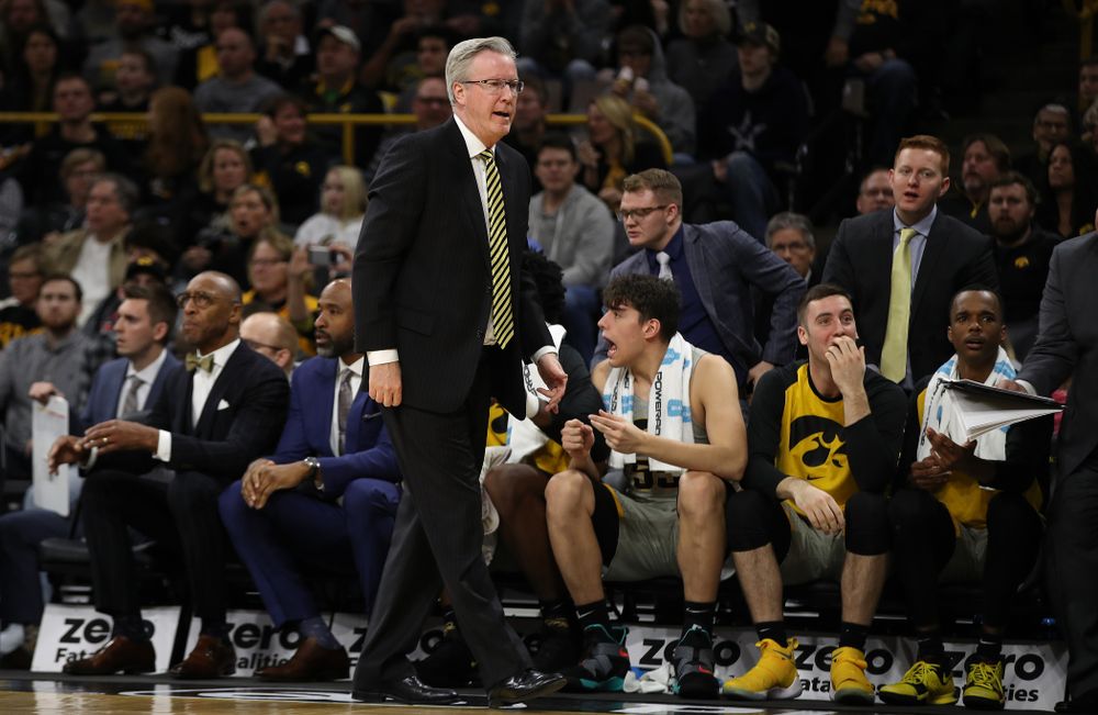 Iowa Hawkeyes head coach Fran McCaffery against the Nebraska Cornhuskers Sunday, January 6, 2019 at Carver-Hawkeye Arena. (Brian Ray/hawkeyesports.com)