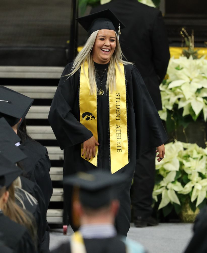 Iowa Soccer's Makenzie Ihle during the Fall Commencement Ceremony Saturday, December 15, 2018 at Carver-Hawkeye Arena. (Brian Ray/hawkeyesports.com)