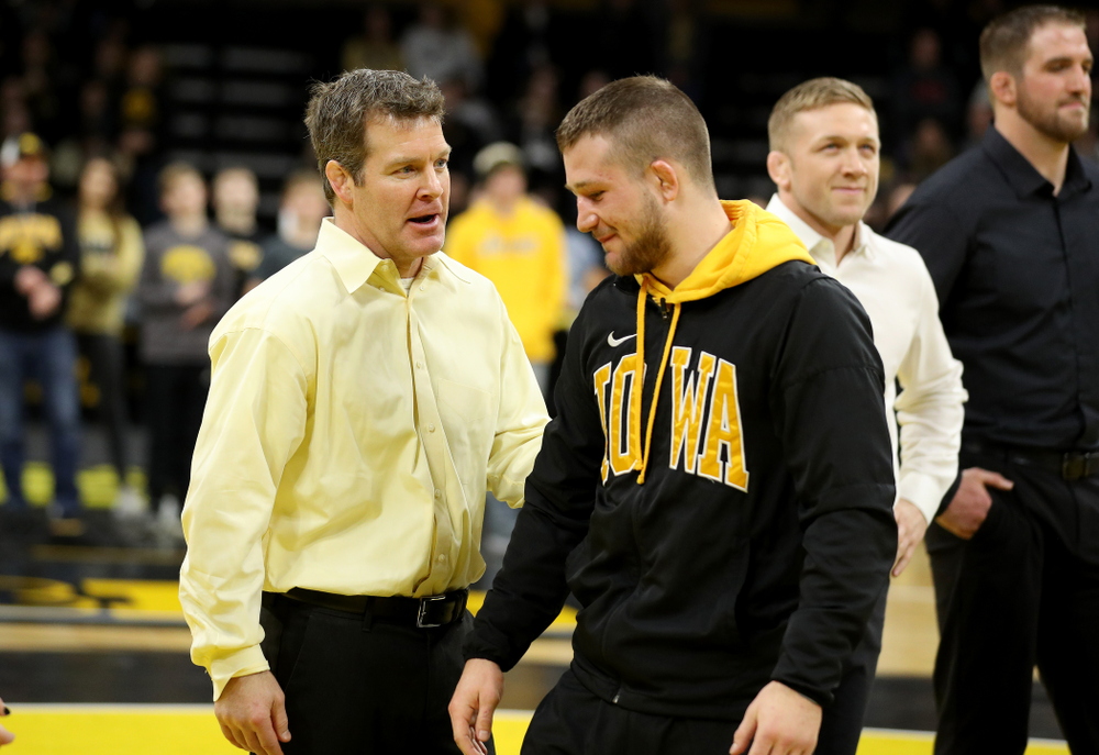 Iowa’s Jeren Glosser during senior day activities Sunday, February 23, 2020 at Carver-Hawkeye Arena. (Brian Ray/hawkeyesports.com)
