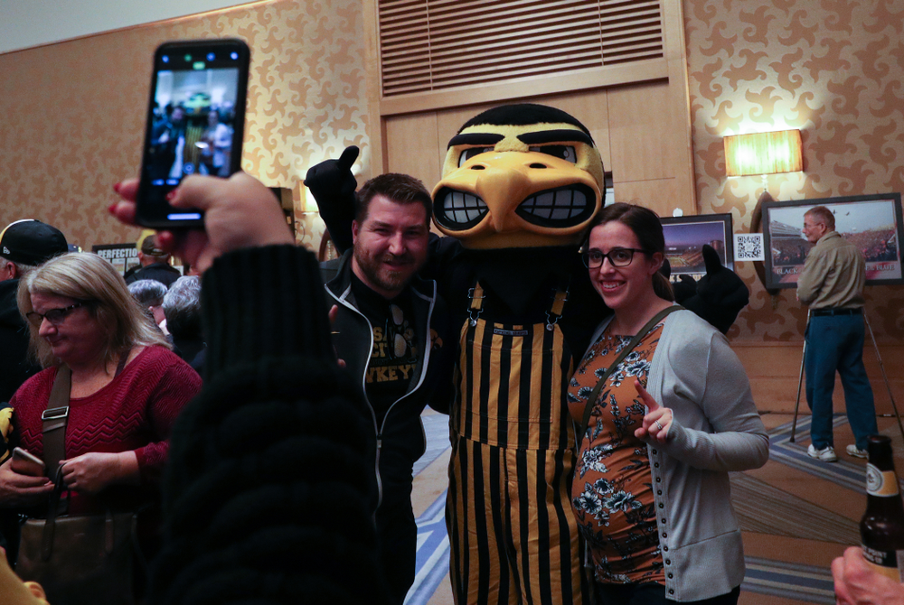 Herky The Hawk during the Holiday Bowl Hawkeye Huddle Thursday, December 26, 2019 at the Hilton in downtown San Diego. (Brian Ray/hawkeyesports.com)