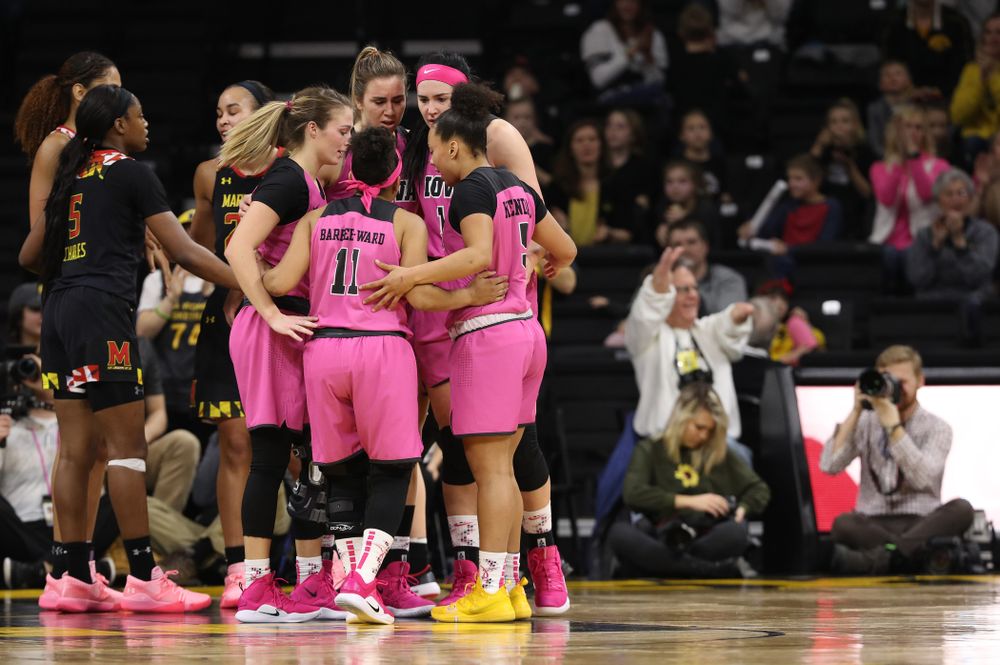 The Iowa Hawkeyes against the seventh ranked Maryland Terrapins Sunday, February 17, 2019 at Carver-Hawkeye Arena. (Brian Ray/hawkeyesports.com)