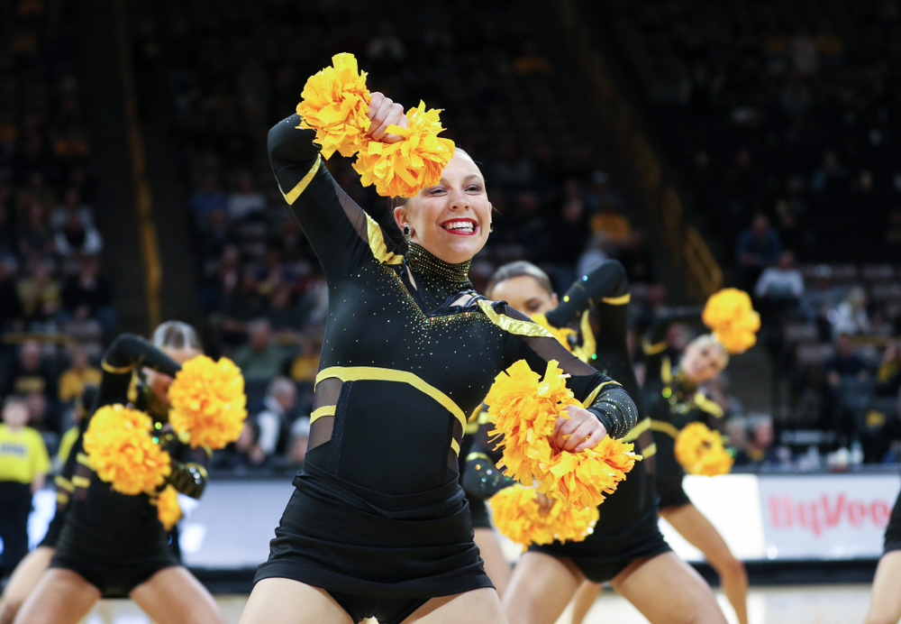 The Iowa Dance Team performs at halftime of the Iowa Hawkeyes game against North Florida Thursday, November 21, 2019 at Carver-Hawkeye Arena. (Brian Ray/hawkeyesports.com)