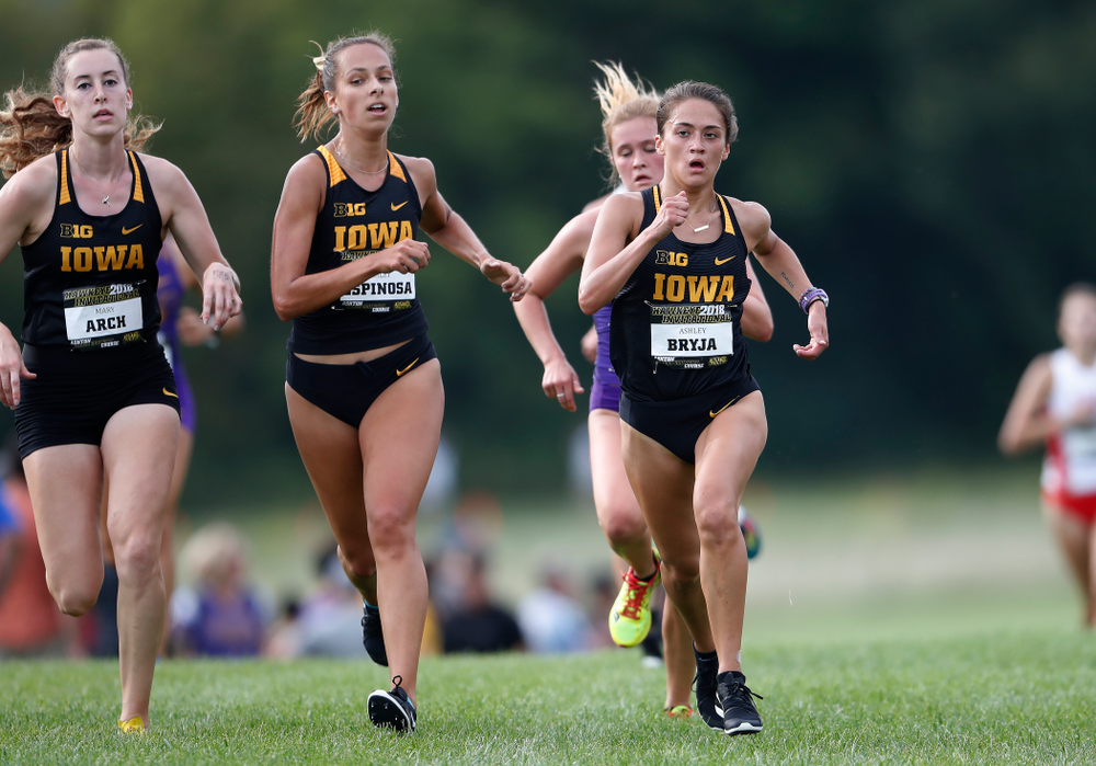 Mary Arch, Ashley Espinosa, Ashley Bryja during the Hawkeye Invitational Friday, August 31, 2018 at the Ashton Cross Country Course. (Brian Ray/hawkeyesports.com)