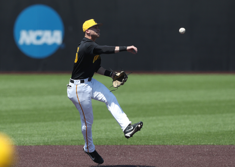 Iowa Hawkeyes Tanner Wetrich (16) during game two against UC Irvine Saturday, May 4, 2019 at Duane Banks Field. (Brian Ray/hawkeyesports.com)