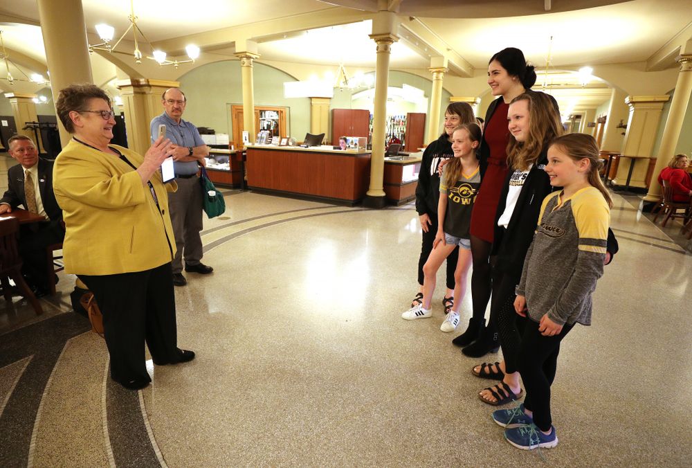 Iowa WomenÕs BasketballÕs Megan Gustafson is recognized with a resolution by the house and the senate at the Iowa State Capitol Wednesday, April 24, 2019 in Des Moines. (Brian Ray/hawkeyesports.com)