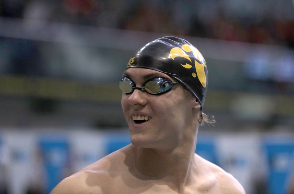 Iowa's Daniel Swanepoel competes in the 200-yard breaststroke during the 2019 Big Ten Men's Swimming and Diving Championships Saturday, March 2, 2019 at the Campus Wellness and Recreation Center. (Brian Ray/hawkeyesports.com)